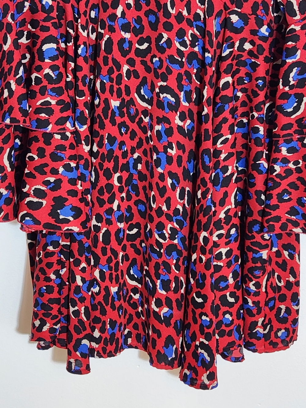 Umgee Red and Blue Leopard Print Boho Oversized Dress Size 1XL - Picture 4 of 9